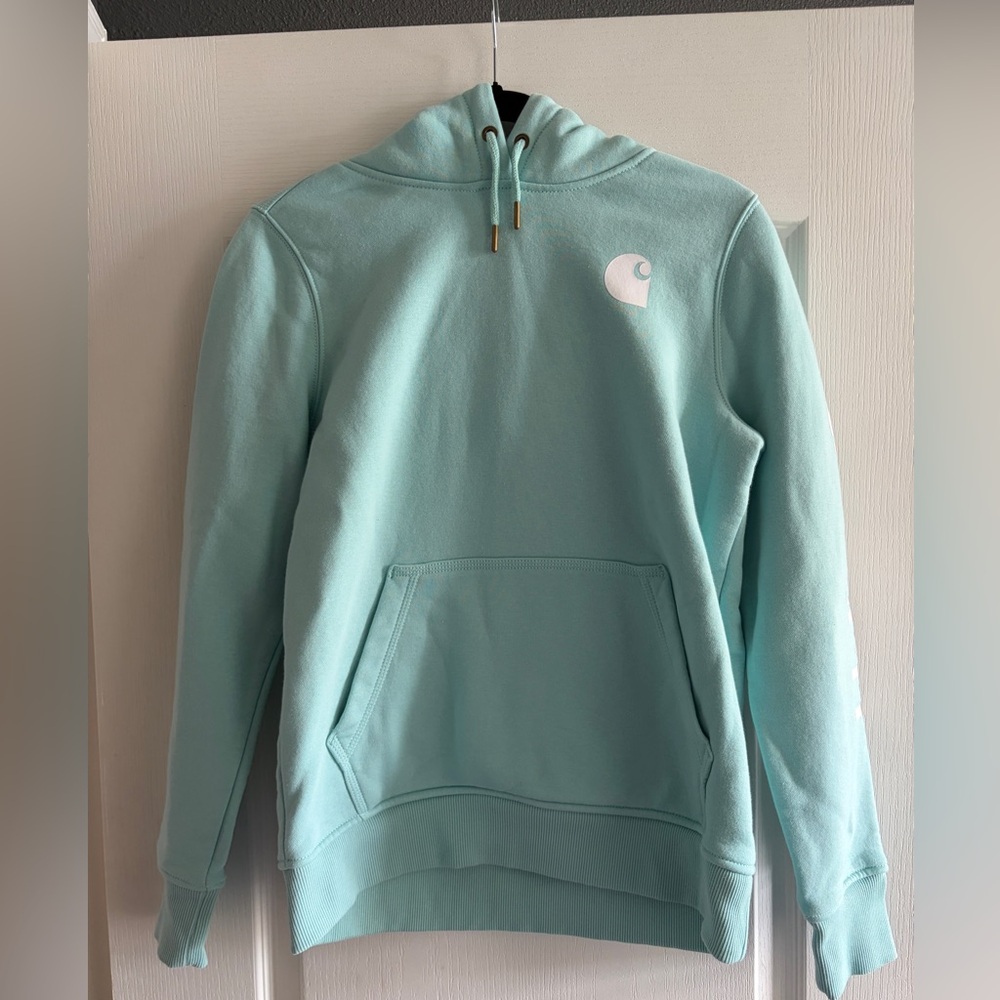 Carhartt | Women’s Small Light Blue Relaxed Fit Hoodie with Pocket